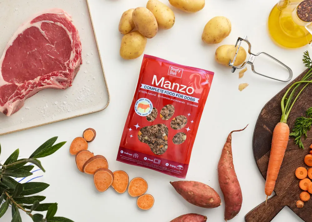 Bustina di cibo naturale per cani al manzo