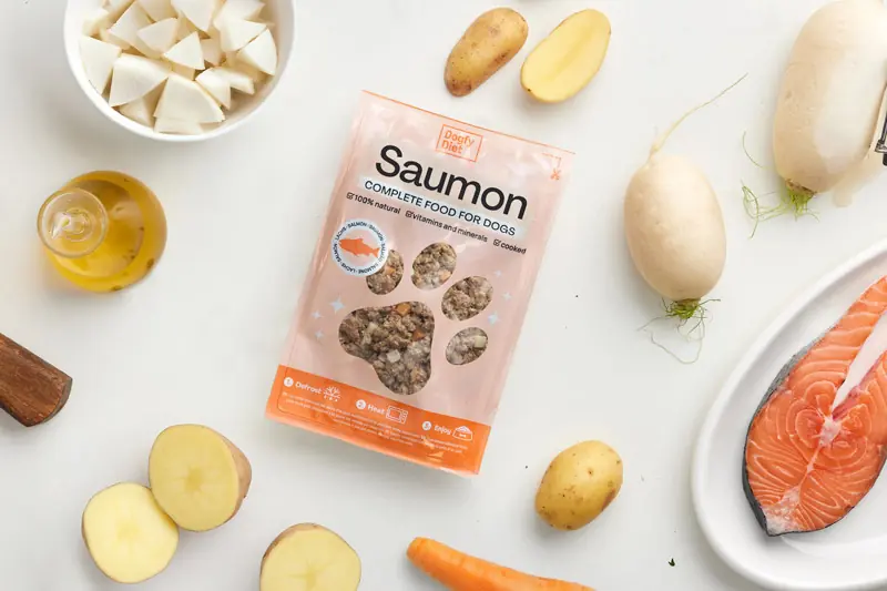 Sachet de nourriture naturelle saveur saumon
